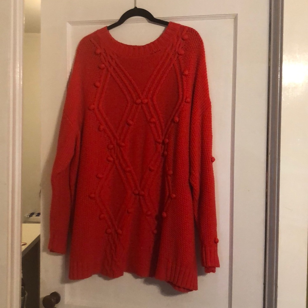 Red plus size sweater